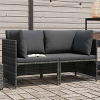 Divano da Giardino a 2 Posti con Cuscini in Polyrattan Grigio 313498