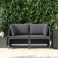 Divano da Giardino a 2 Posti con Cuscini in Polyrattan Grigio 313498