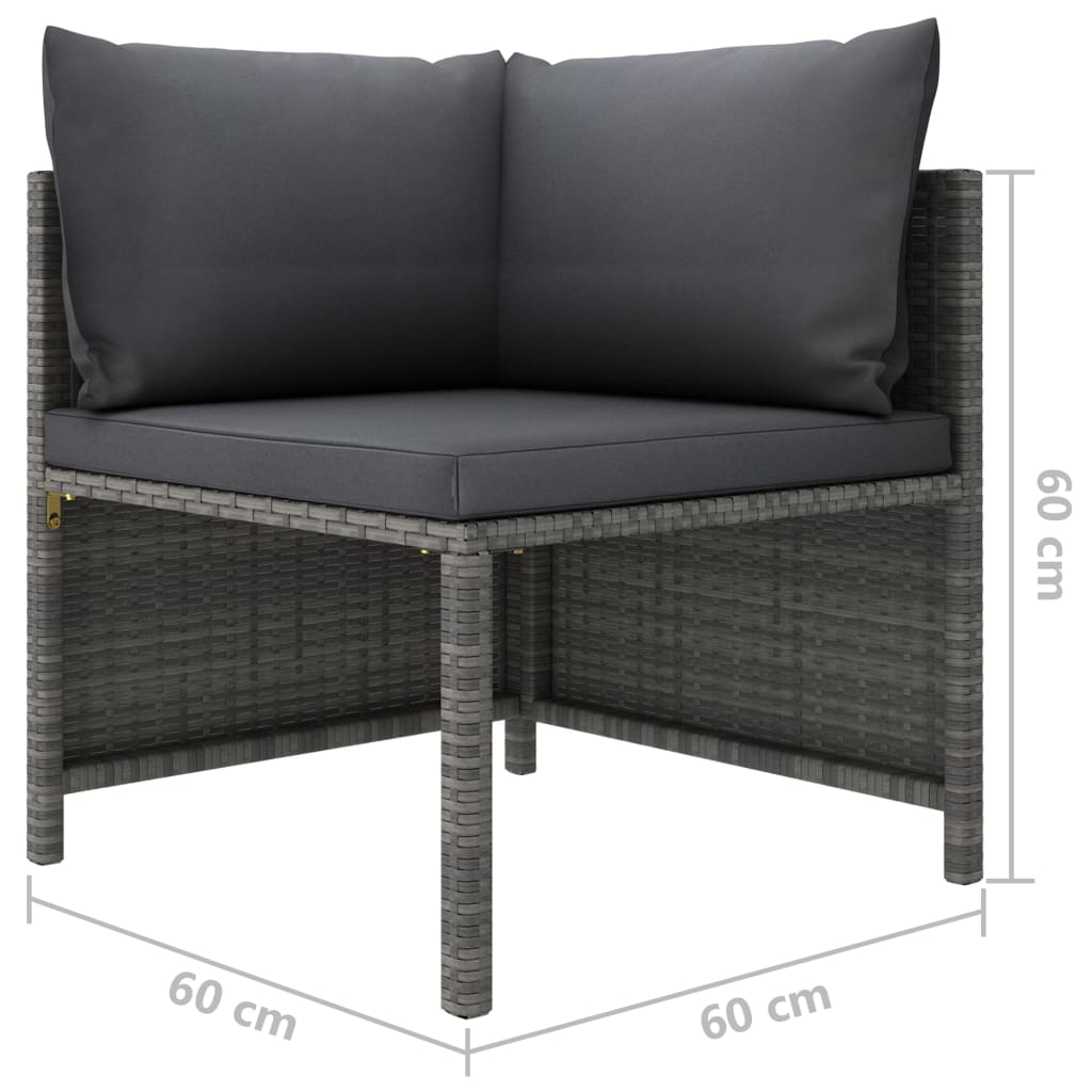 Divano da Giardino a 2 Posti con Cuscini in Polyrattan Grigio 313498