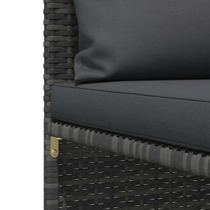 Divano da Giardino a 2 Posti con Cuscini in Polyrattan Grigio 313498