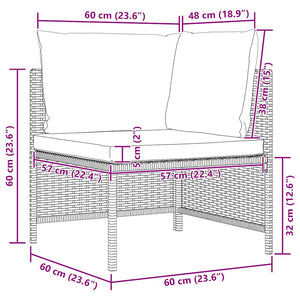 Divano da Giardino a 2 Posti con Cuscini in Polyrattan Grigio 313498
