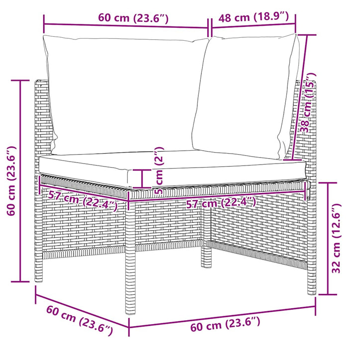 Divano da Giardino a 2 Posti con Cuscini in Polyrattan Grigio 313498