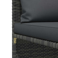 Divano da Giardino a 3 Posti con Cuscini in Polyrattan Grigio 313499