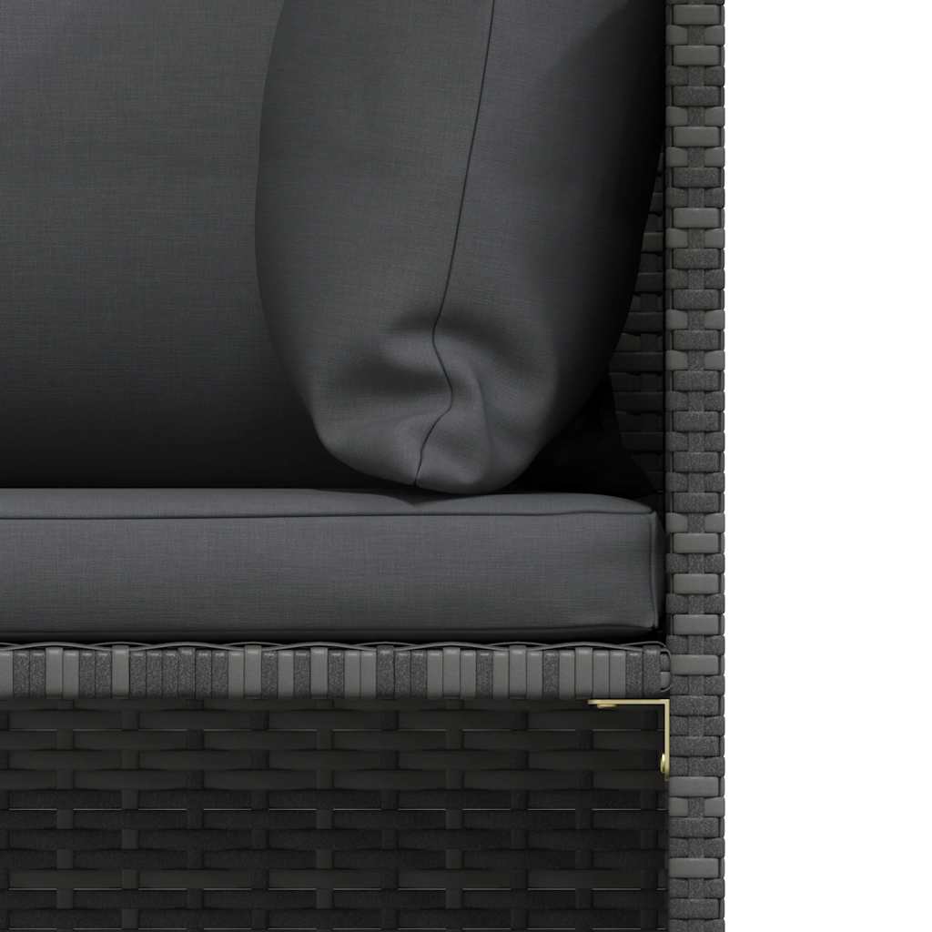 Divano da Giardino a 3 Posti con Cuscini in Polyrattan Grigio 313499