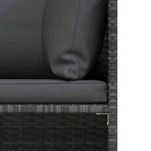 Divano da Giardino a 3 Posti con Cuscini in Polyrattan Grigio 313499