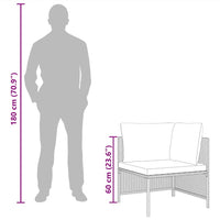 Divano ad Angolo Modulare con Cuscini in Polyrattan Nero 313507