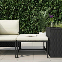 Poggiapiedi Modulare con Cuscino in Polyrattan Nero 313509