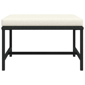 Poggiapiedi Modulare con Cuscino in Polyrattan Nero 313509