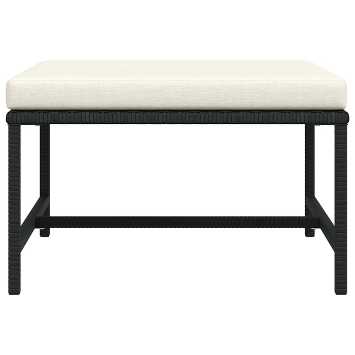 Poggiapiedi Modulare con Cuscino in Polyrattan Nero 313509