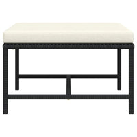 Poggiapiedi Modulare con Cuscino in Polyrattan Nero 313509