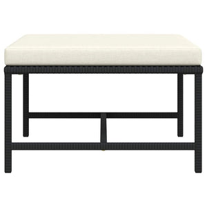 Poggiapiedi Modulare con Cuscino in Polyrattan Nero 313509