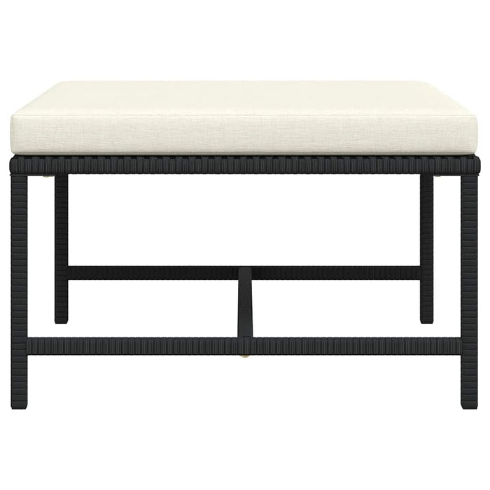 Poggiapiedi Modulare con Cuscino in Polyrattan Nero 313509