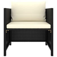 Poltrona da Giardino con Cuscini in Polyrattan Nero 313510