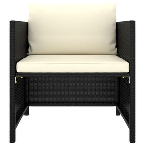 Poltrona da Giardino con Cuscini in Polyrattan Nero 313510