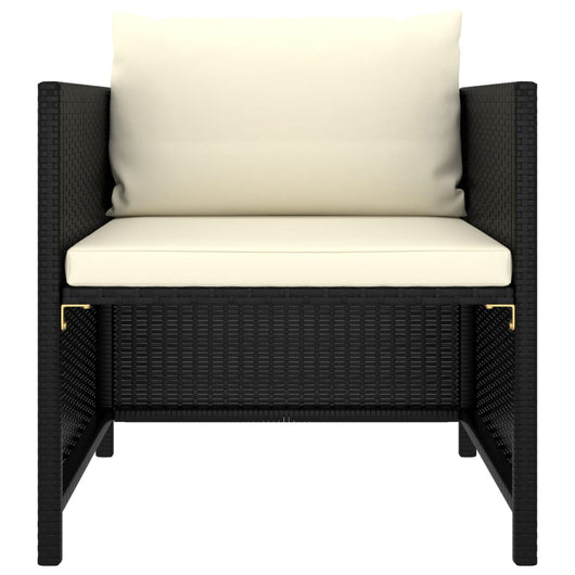 Poltrona da Giardino con Cuscini in Polyrattan Nero 313510