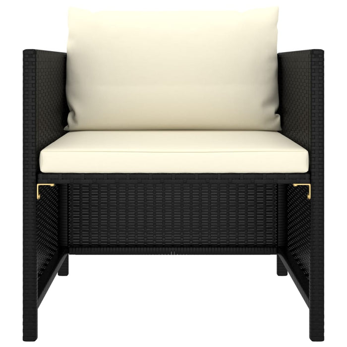Poltrona da Giardino con Cuscini in Polyrattan Nero 313510