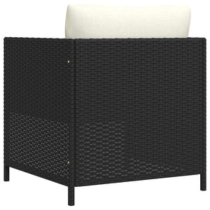 Poltrona da Giardino con Cuscini in Polyrattan Nero 313510