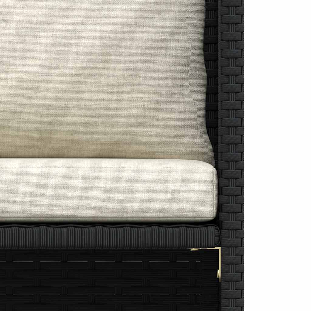 Poltrona da Giardino con Cuscini in Polyrattan Nero 313510