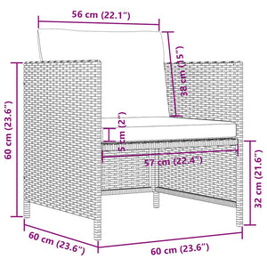 Poltrona da Giardino con Cuscini in Polyrattan Nero 313510