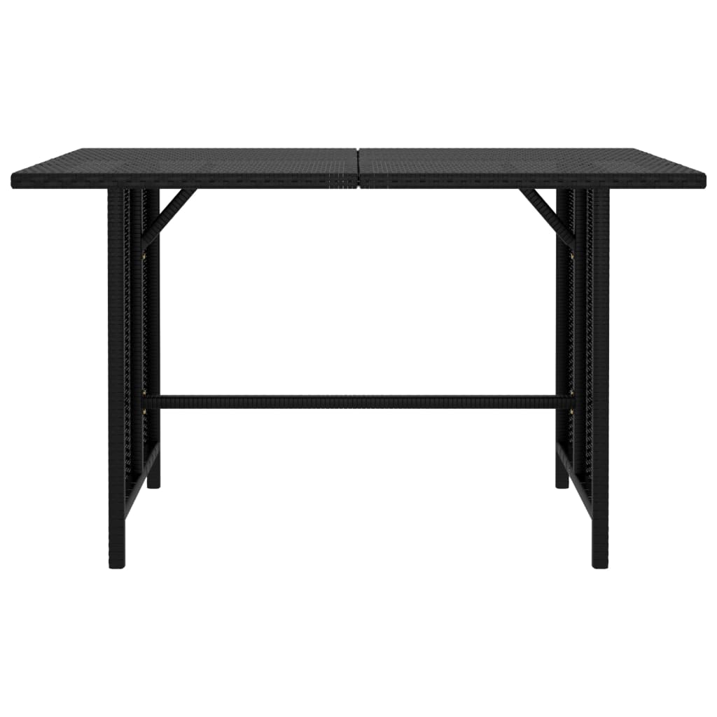 Tavolo da Pranzo da Giardino Nero 110x70x65 cm in Polyrattan cod mxl 74478