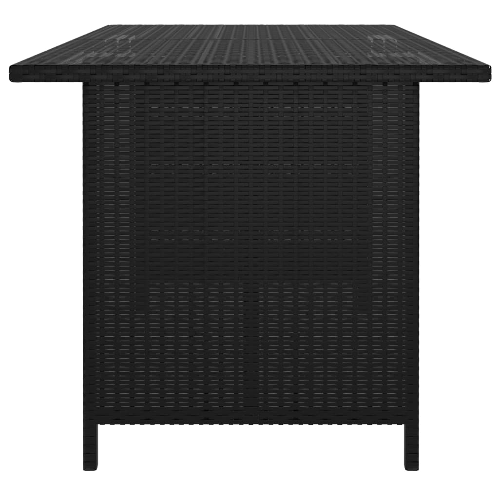 Tavolo da Pranzo da Giardino Nero 110x70x65 cm in Polyrattan cod mxl 74478
