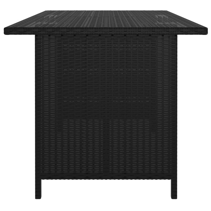 Tavolo da Pranzo da Giardino Nero 110x70x65 cm in Polyrattan cod mxl 74478