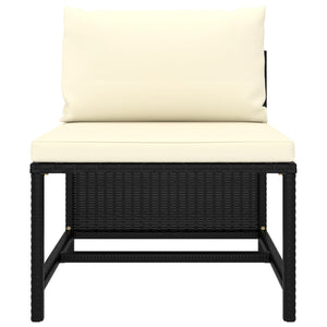 Set Divani da Giardino 5 pz con Cuscini in Polyrattan Nero 313517