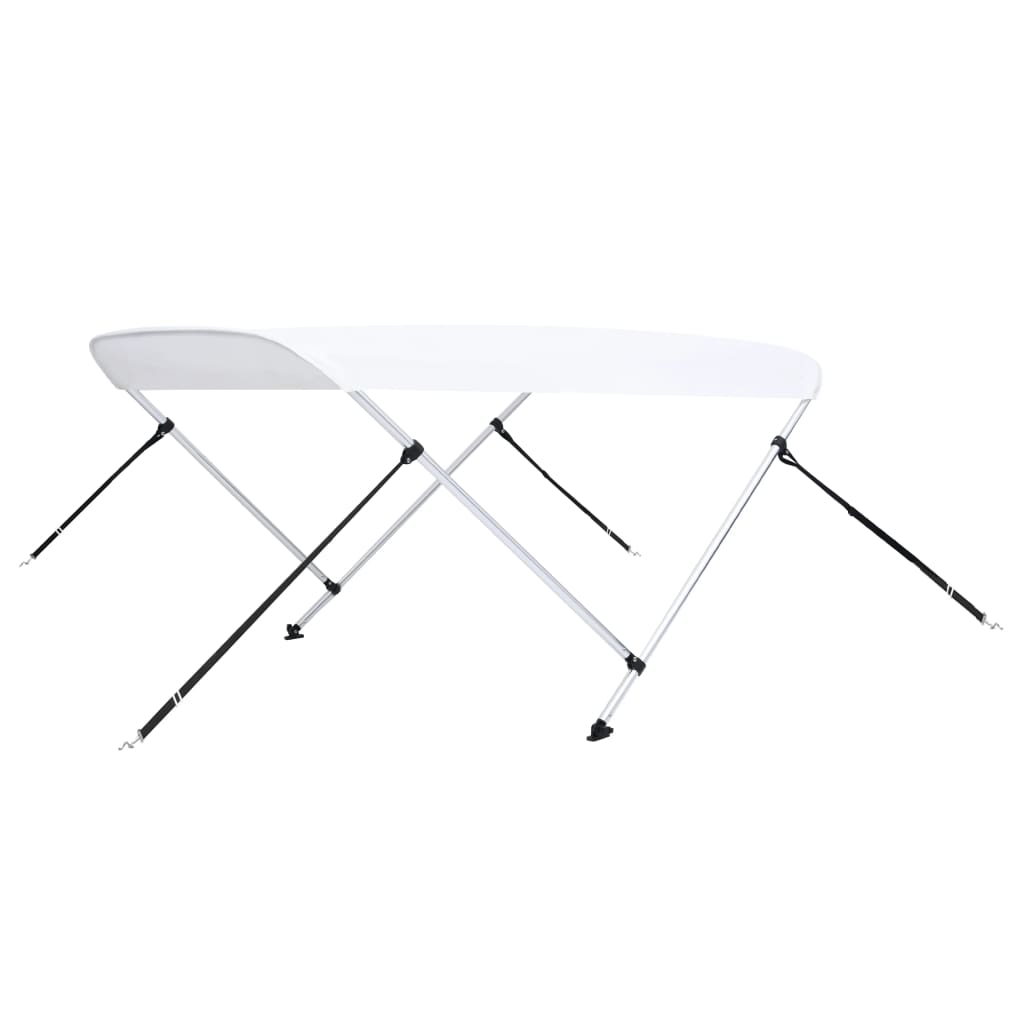 Bimini di Prua con Tendalino a 2 Archi Bianco 180x150x110 cm 93125