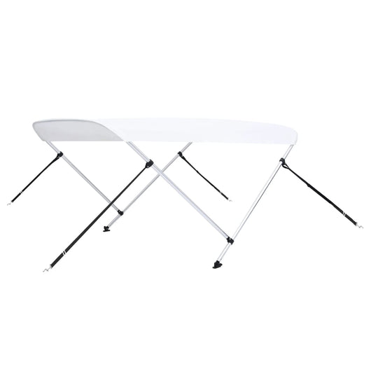 Bimini di Prua con Tendalino a 2 Archi Bianco 180x150x110 cm 93125