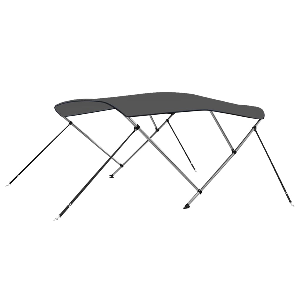 Bimini di Prua con Tendalino a 3 Archi Antracite 183x196x137 cm 93136
