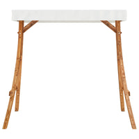 Altalena con Tetto Crema Legno Massello Ricurvo Finitura in Teak 313937