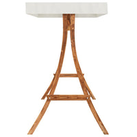 Altalena con Tetto Crema Legno Massello Ricurvo Finitura in Teak 313937