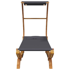 Lettino con Tettuccio 100x190x134 cm in Legno Curvato Antracite cod mxl 77362