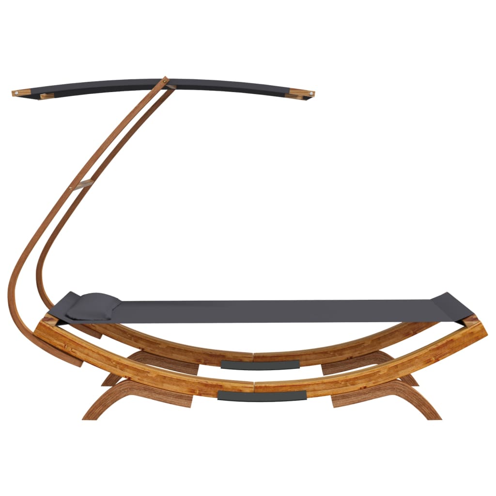 Lettino con Tettuccio 100x190x134 cm in Legno Curvato Antracite 313944