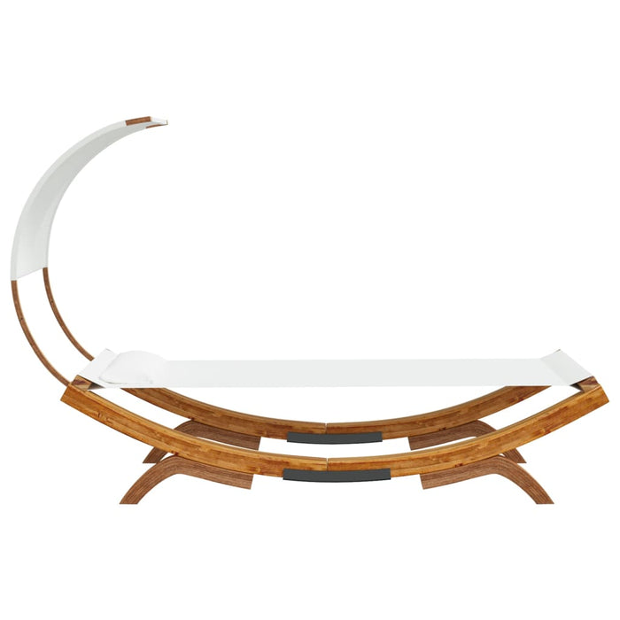 Lettino con Tettuccio 100x200x126 cm in Legno Curvato Crema 313945