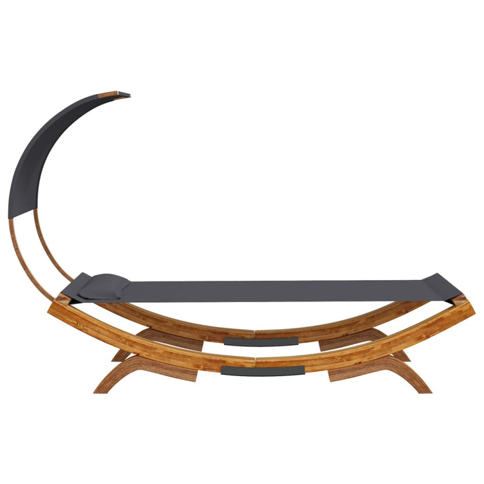 Lettino con Tettuccio 100x200x126 cm in Legno Curvato Antracite cod mxl 71227