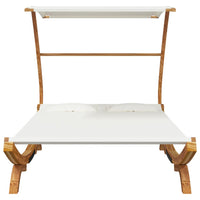 Lettino con Tettuccio 165x203x138 cm in Legno Curvato Crema 313951