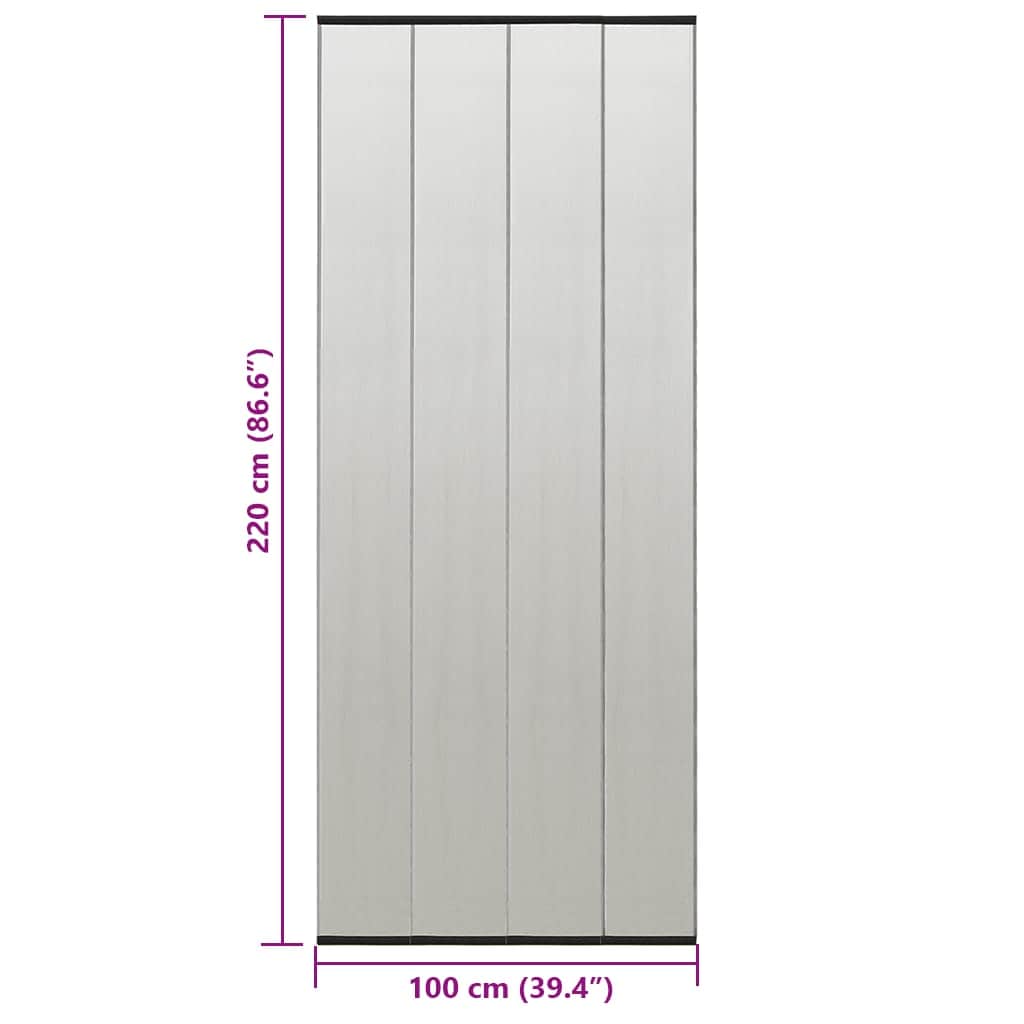Zanzariera Porta con Tenda in Rete Nera 100x220 cm Poliestere 148710