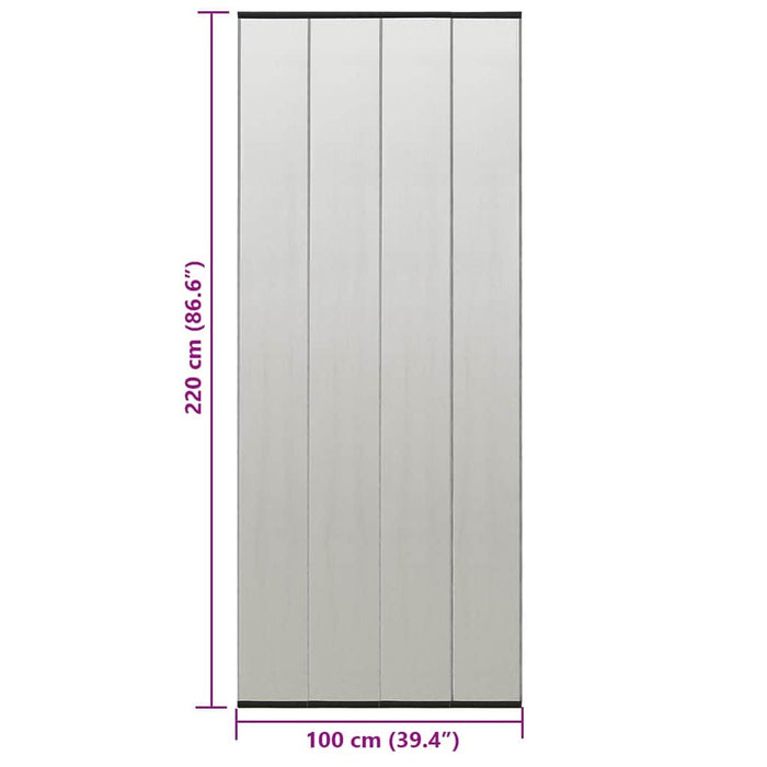 Zanzariera Porta con Tenda in Rete Nera 100x220 cm Poliestere 148710