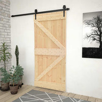 Porta Scorrevole con Set Hardware 80x210 cm in Legno di Pinocod mxl 72452