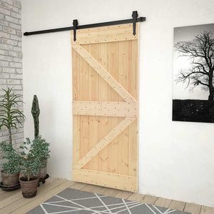 Porta Scorrevole con Set Hardware 80x210 cm in Legno di Pinocod mxl 72452
