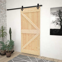 Porta Scorrevole con Set Hardware 80x210 cm in Legno di Pino 3057487
