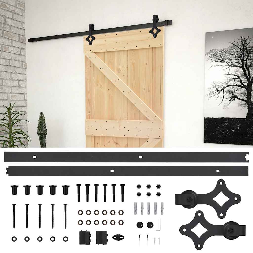 Porta Scorrevole con Set Hardware 80x210 cm in Legno di Pinocod mxl 96446