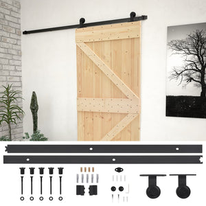 Porta Scorrevole con Set Hardware 80x210 cm in Legno di Pinocod mxl 72449