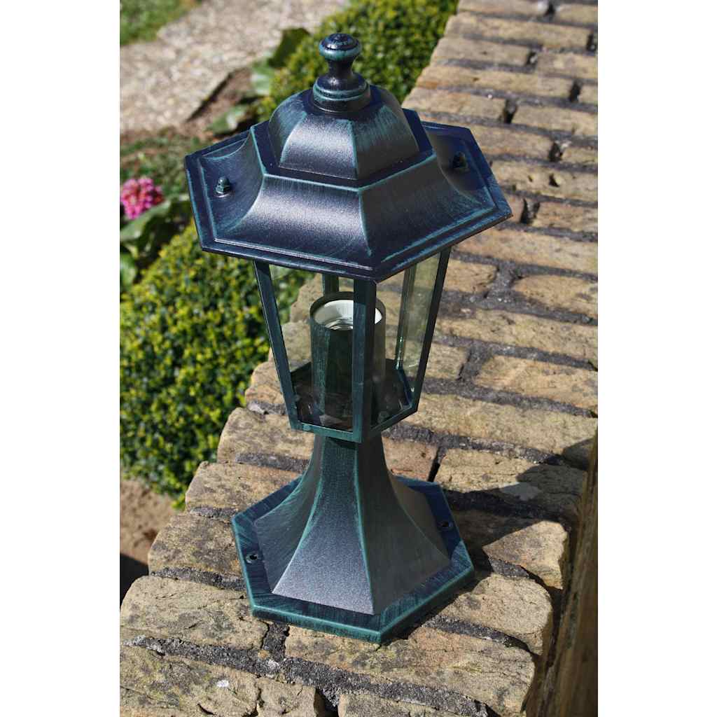 Lampioni da Giardino 2 pz Verde Scuro/Nero in Alluminiocod mxl 117880