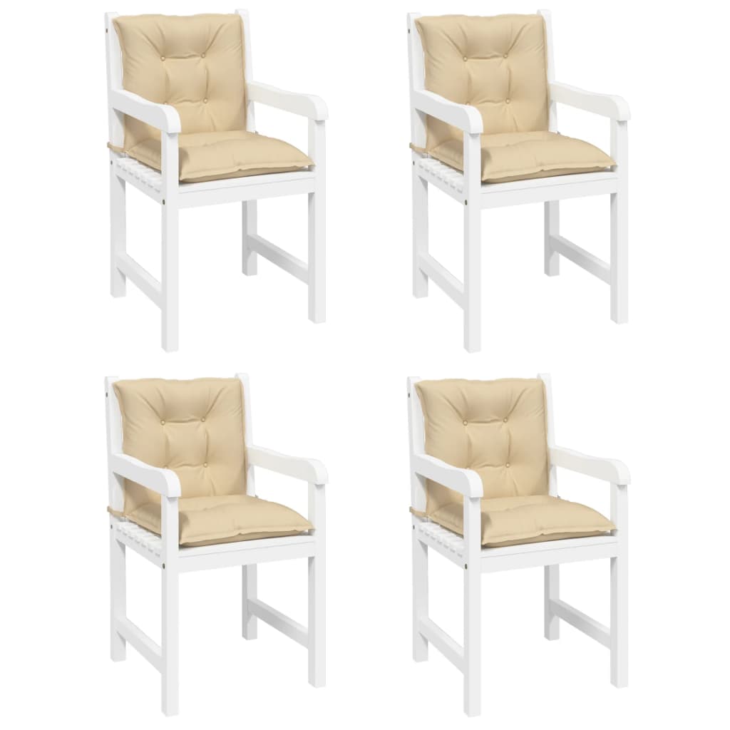 Cuscini per Sedia da Giardino 4 pz Beige 100x50x7 cm Tessuto 314288