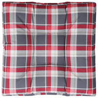 Cuscino per Pallet a Quadri Rossi 70x70x12 cm in Tessuto 314401