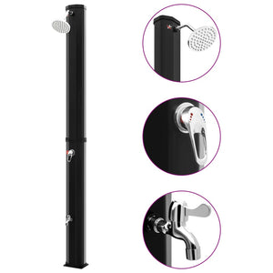 Doccia Solare da Giardino con Soffione e Rubinetto 35 L Nero cod mxl 44226