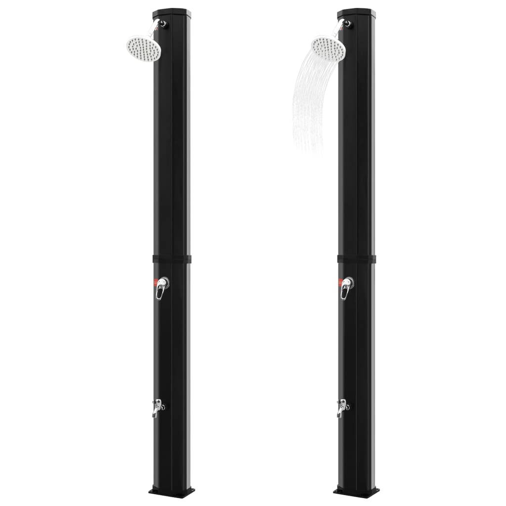Doccia Solare da Giardino con Soffione e Rubinetto 35 L Nero cod mxl 44226