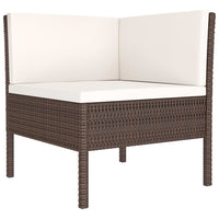 Set Divani da Giardino 10 pz con Cuscini in Polyrattan Marrone 3056973